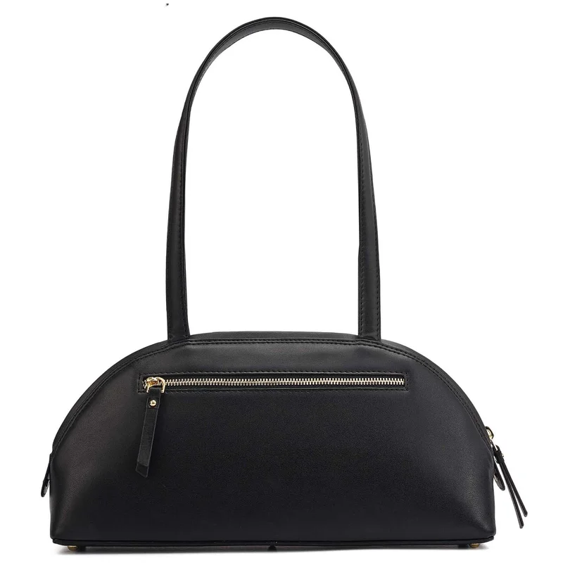 Da Milano Black Small Plain Leather Shoulder Bag - Black for Women | Best Price UAE